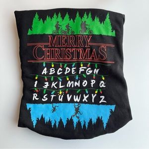 Stranger Things Christmas Sweatshirt alphabet bikes